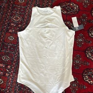 Abercrombie white tank bodysuit with cutout detail